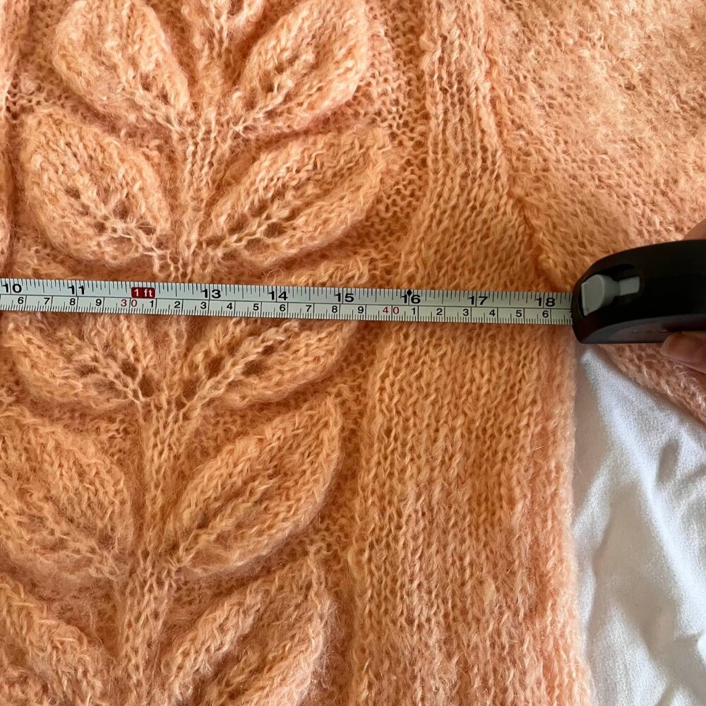 Pink Hand Knit Wool Cardigan - Chunky/Fuzzy - Picture 5 of 9